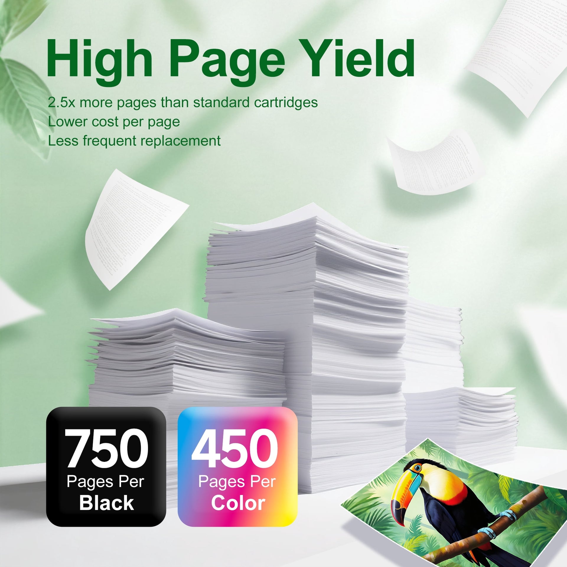 63XL Ink Cartridge Compatible for HP 63 Ink Cartridges for 63XL for HP Officejet 3830 4650 5255 5258 4655 5252 Envy 4520 4512 Printer( Black and Tri-Color)